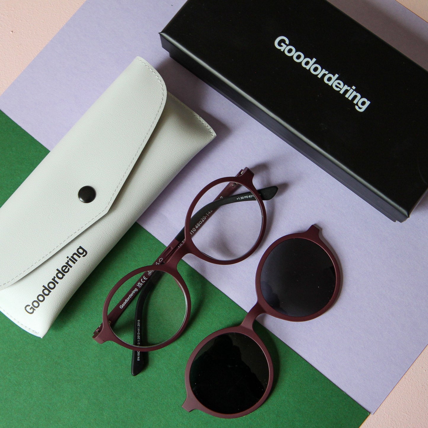 '+1.5 readers magnetic glasses maroon