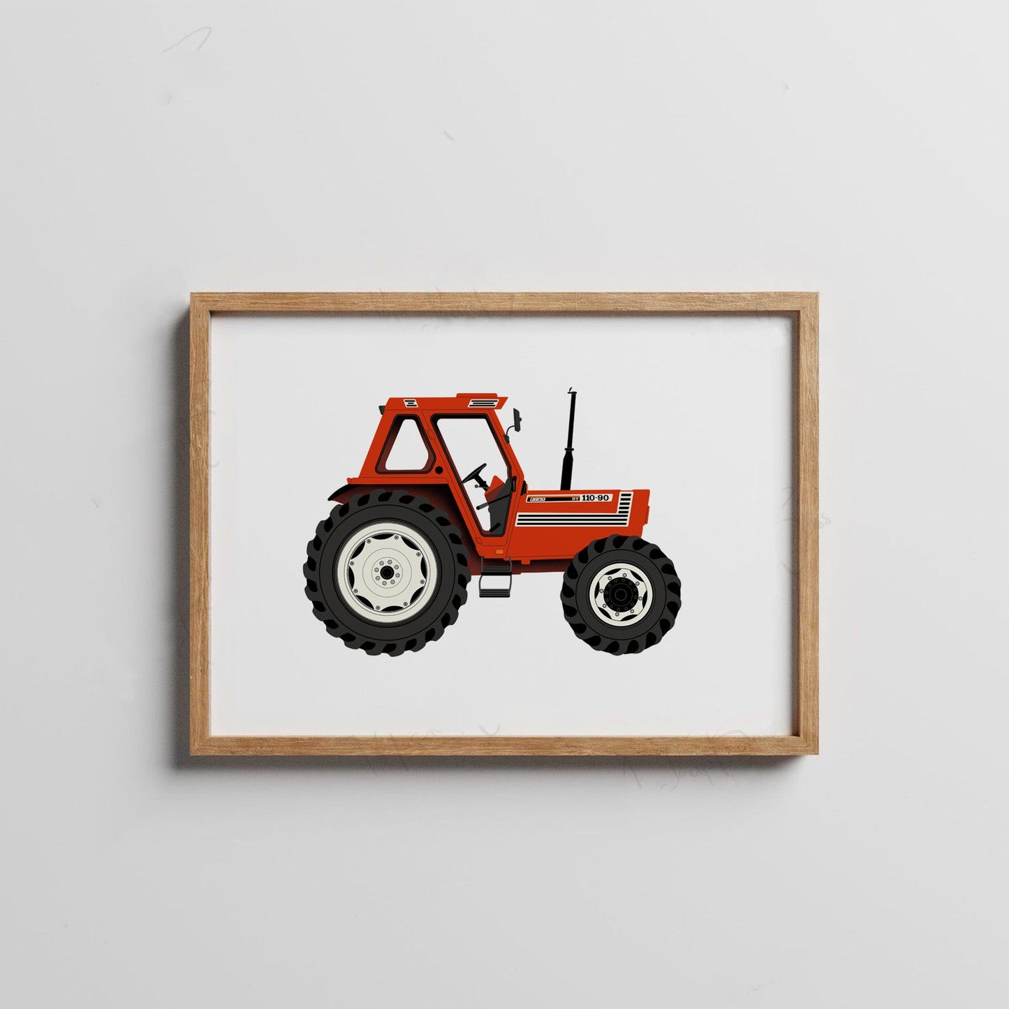 Fiat 110-90 Tractor Print red